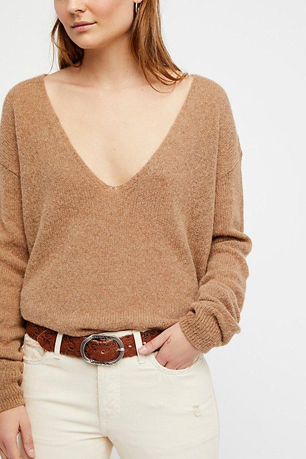 Lily Laser Cut Leather Belt By Streets Ahead At Free People